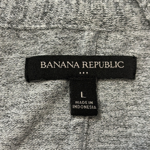 BANANA REPUBLIC long cardigan duster robe kimono style self tying belt grey lge - Picture 6 of 14